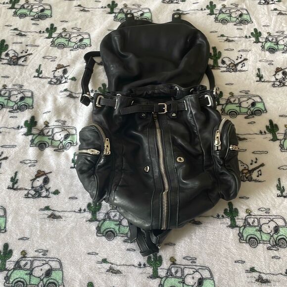 Alexander Wang Lambskin leather Marti Backpack Bag Washed Black Rhodium Hardware - Picture 3 of 17